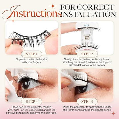 Magnetic Eyelashes with Applicator Reusable